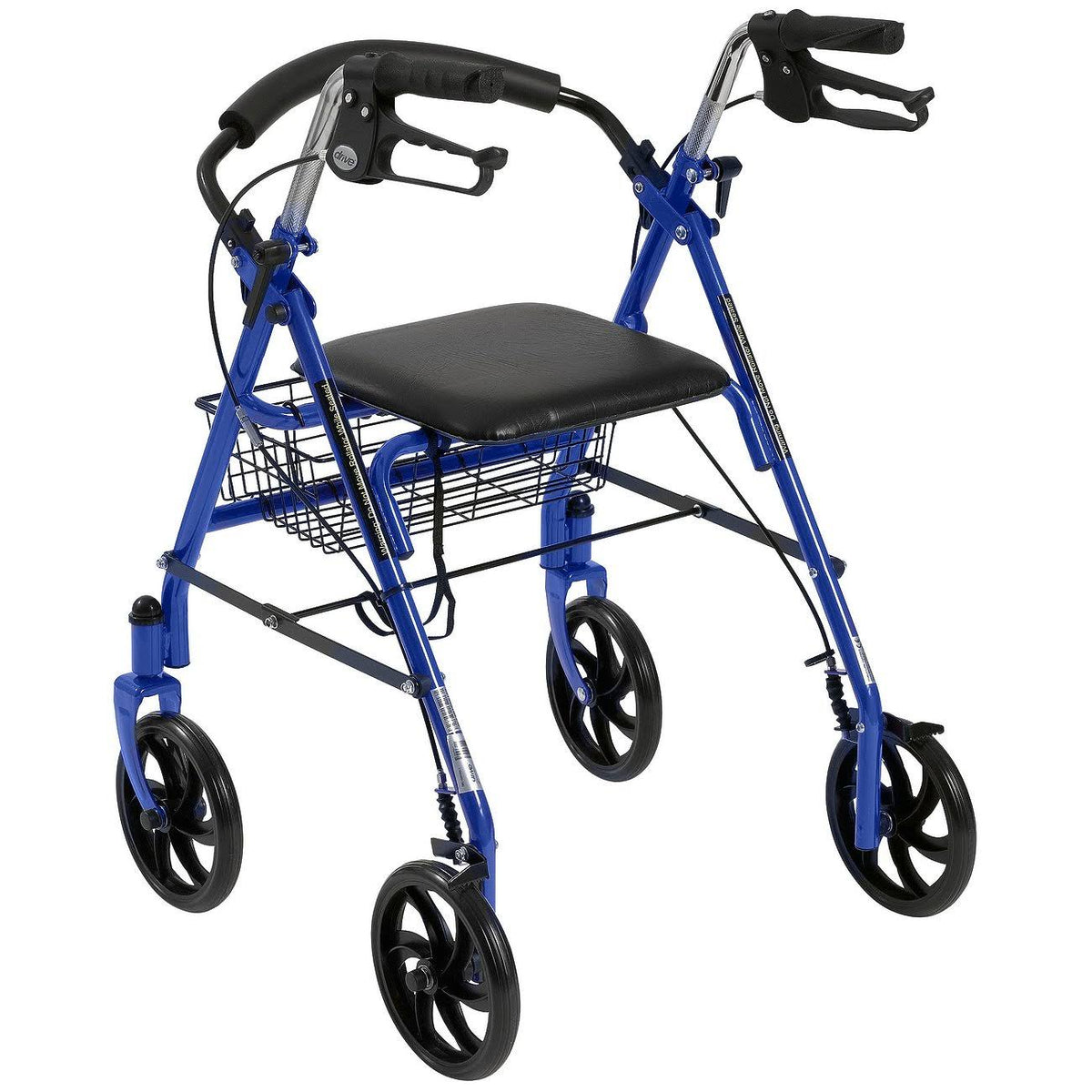 Blue 4-Wheel Rollator Walker with Removable Back Support D9728