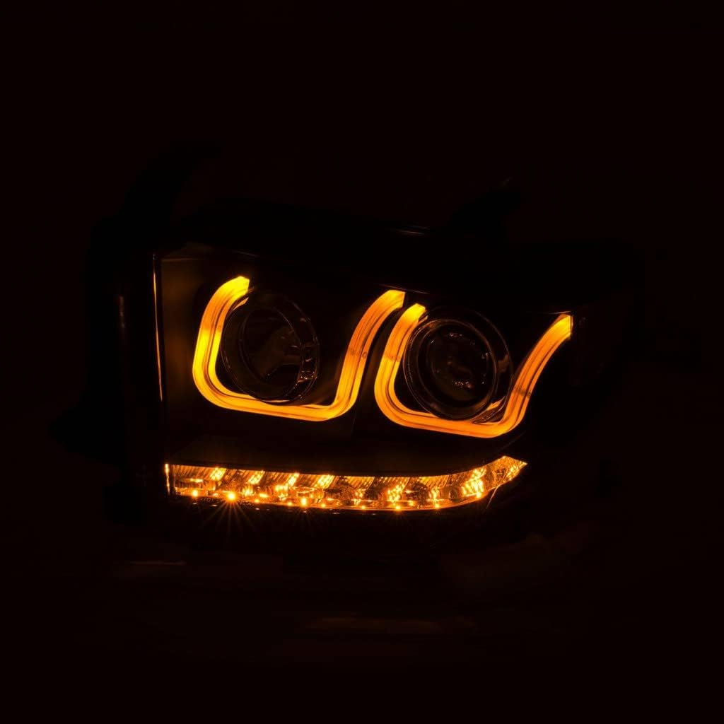 Projector Headlights with U-Bar Switchback Black S7496