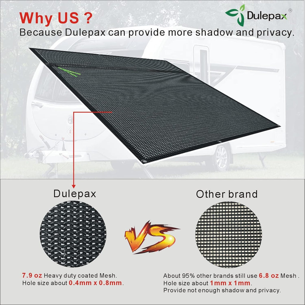 RV Awning Shade Screen with Zipper 9'X15'3'' O383