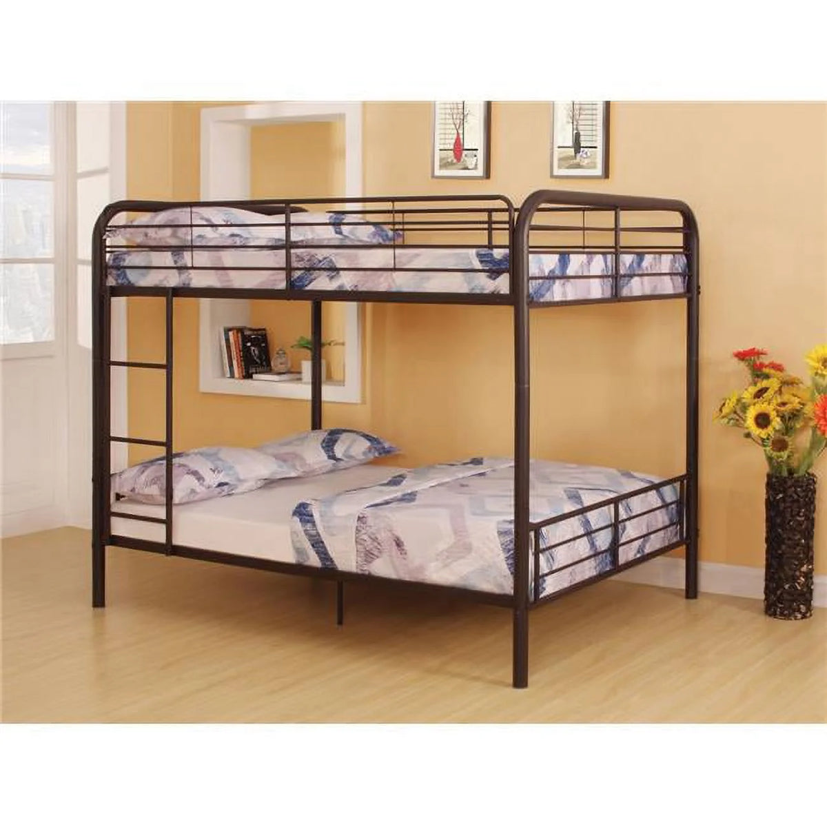 Full & Full Bunk Bed Dark Brown J276