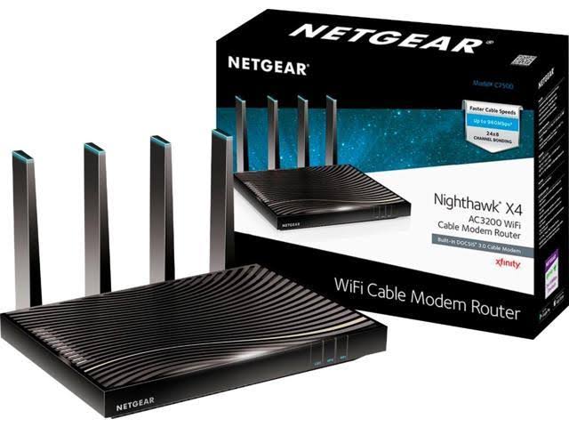 Nighthawk X4 Dual-Band AC3200 Router with 24 x 8 DOCSIS 3.0 Cable Modem K799545