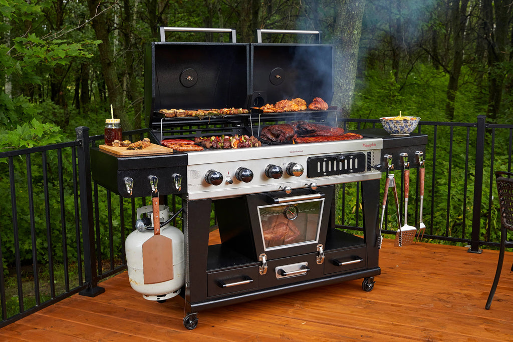 Gas and Charcoal Combo Grill with Electric Smoker Q2784