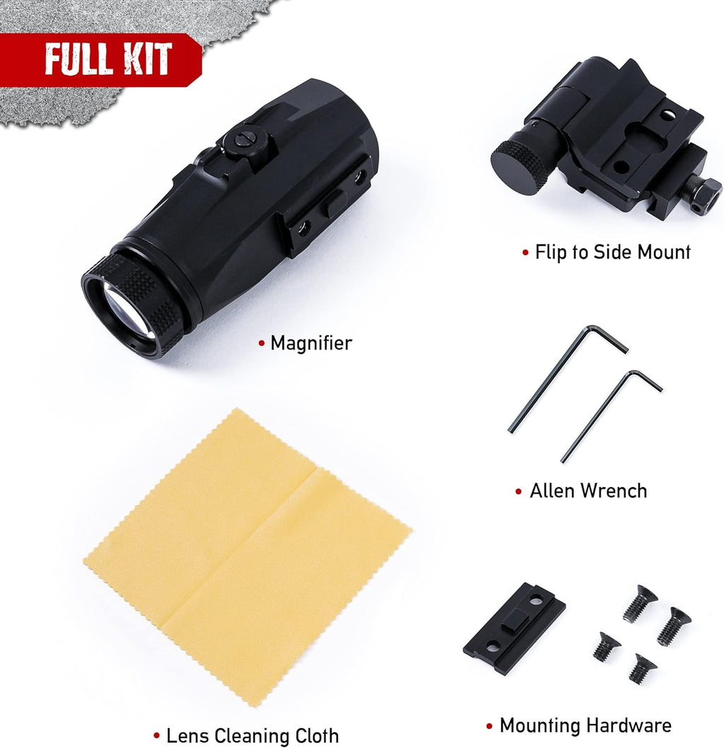 3X Red Dot Magnifier with QD Side Flip Mount P763