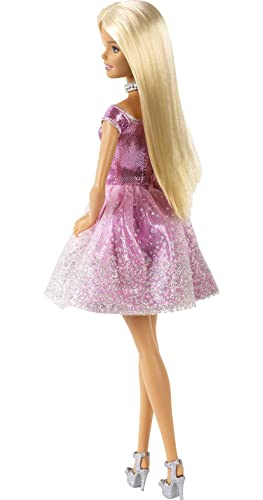 Blonde Hair Blue Eyes Doll with Pink Glitter Party Dress P10641