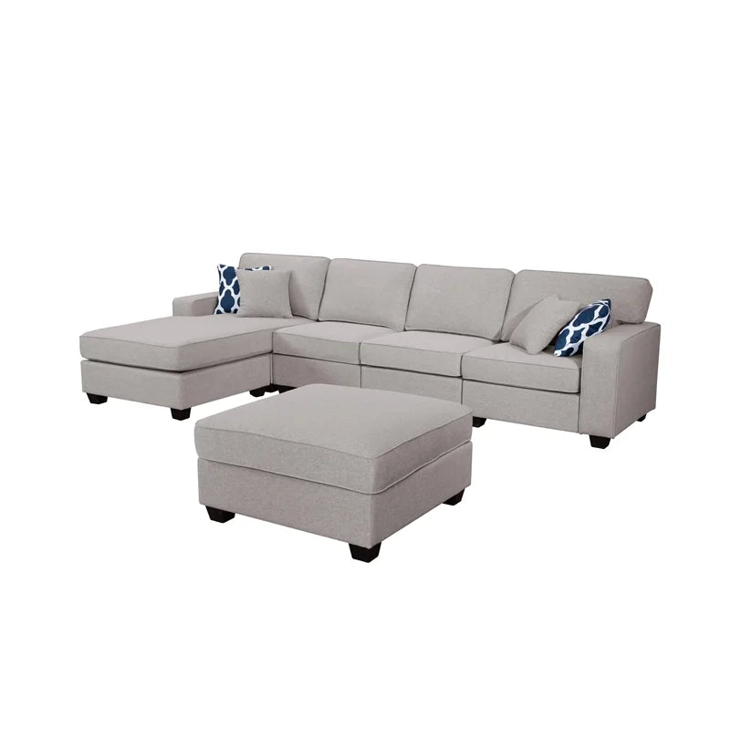 Fabric Reversible Sectional Sofa V66957