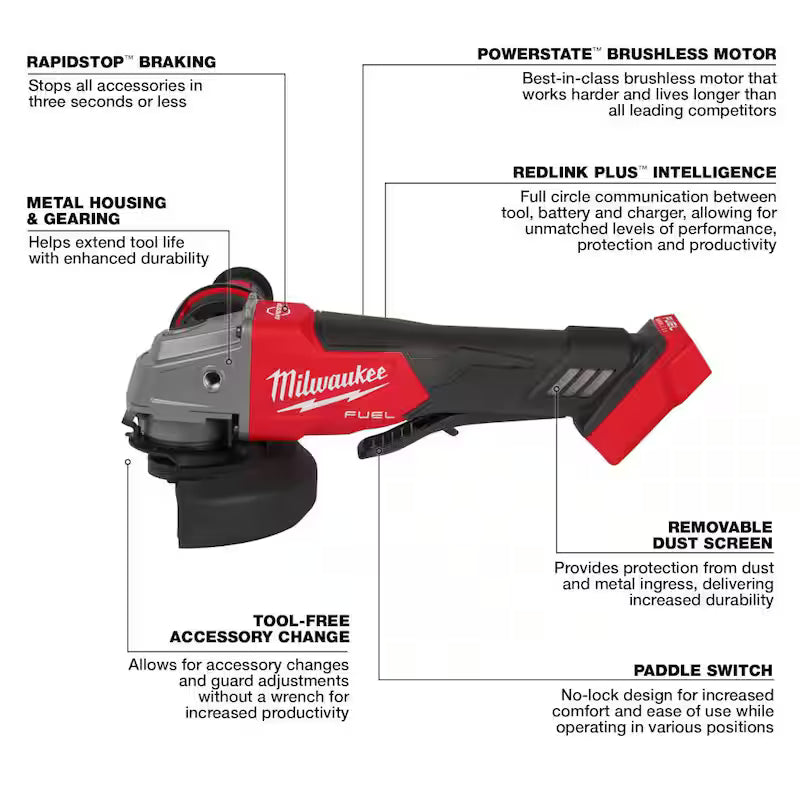 18V Lithium-Ion Brushless Cordless 4-1/2 in./5 in. Grinder and Starter Kit with 5.0 Ah Battery and Charger U39092