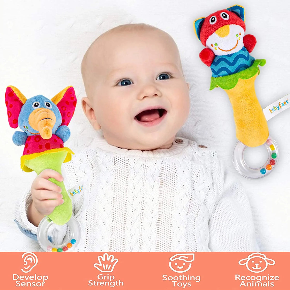 6 Pcs Baby Soft Rattle and Socks Toys Set O334