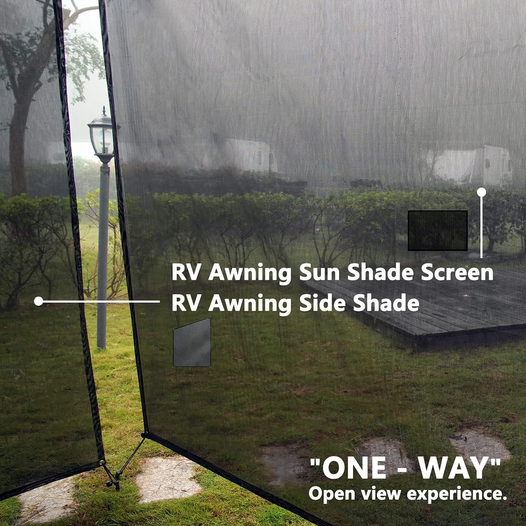 7'x15'2 Black Mesh RV Awning Sun Shade Q8612