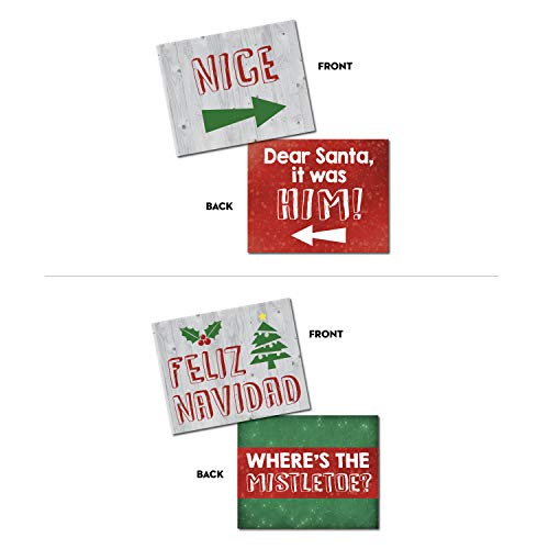 Christmas Photo Booth Props 20 Designs 8x10 Double Sided I69027