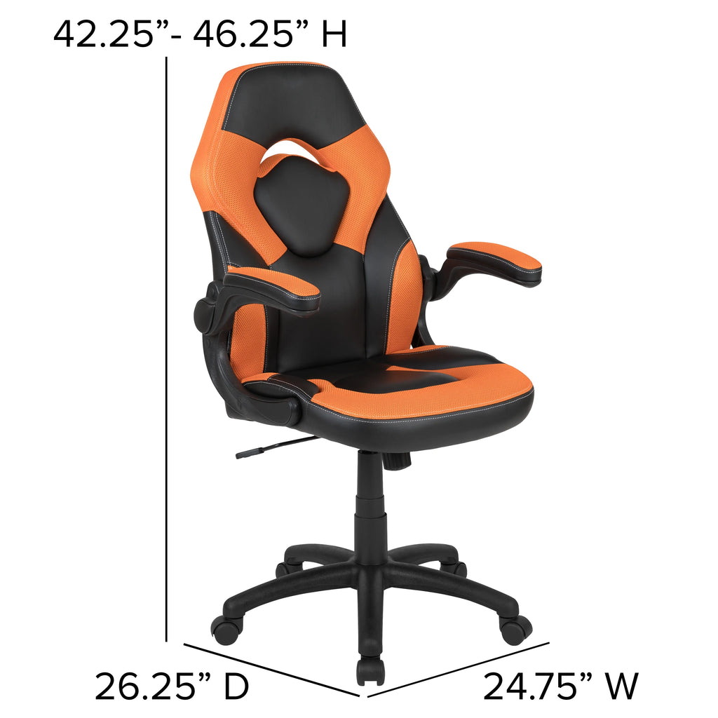Black/Orange Gaming Desk Set with Cup Holder T87816