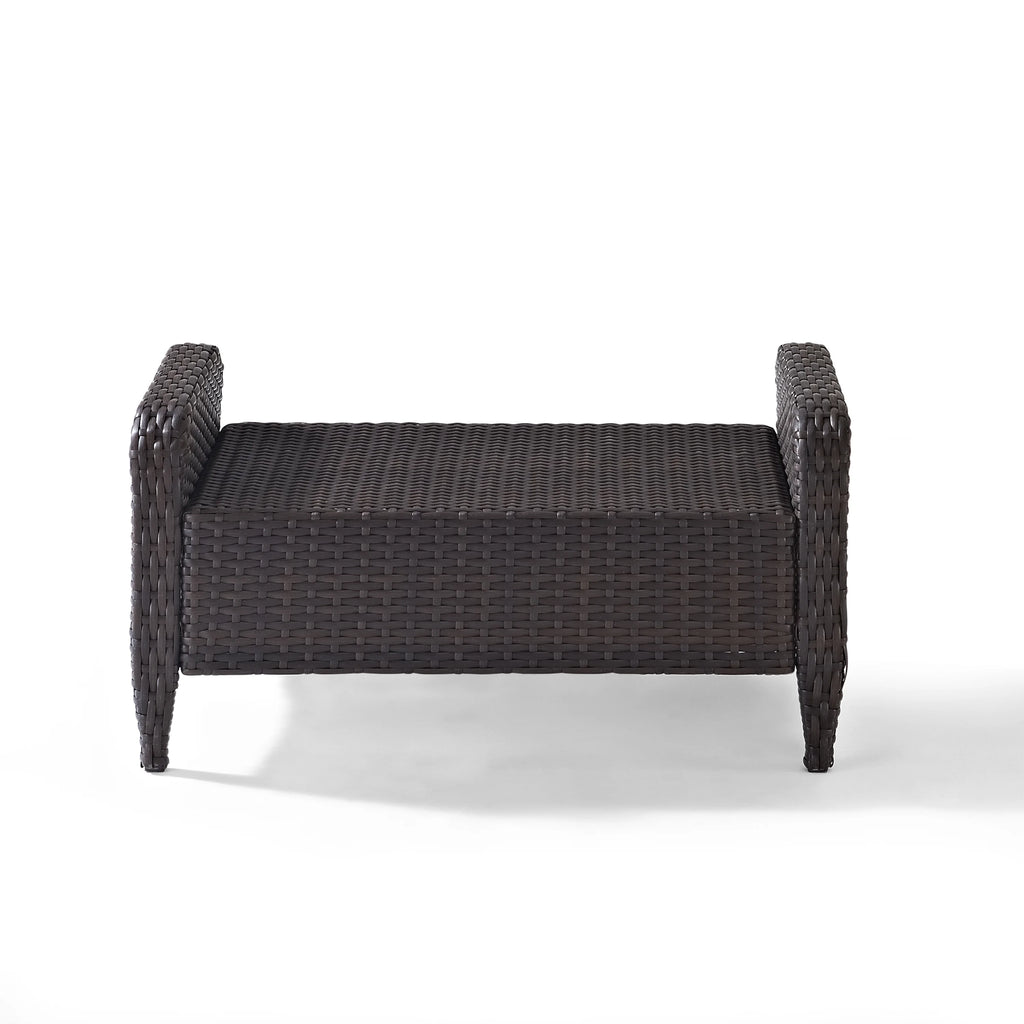 Sangria Red Outdoor Wicker Ottoman N7008