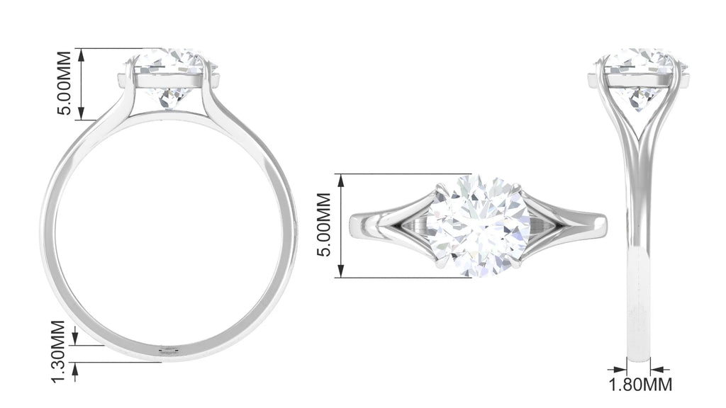 925 Sterling Silver Lab Grown Diamond Solitaire Ring T841