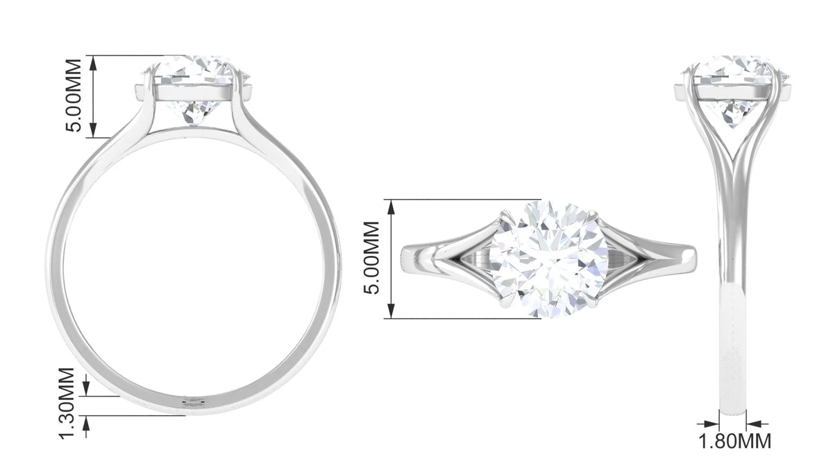 925 Sterling Silver Lab Grown Diamond Solitaire Ring T841