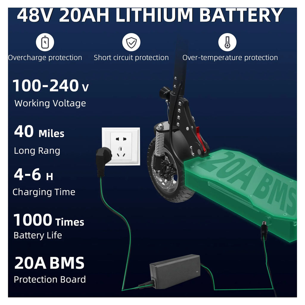 Electric Scooter 35 mph 40 Miles 1300W Foldable U349396