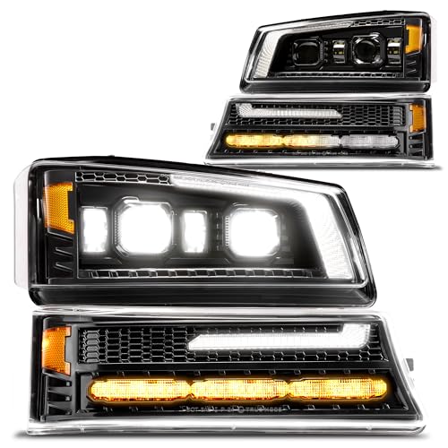 LED Headlight Assembly Replacement with Amber Sequential Turn Signal Projector L549