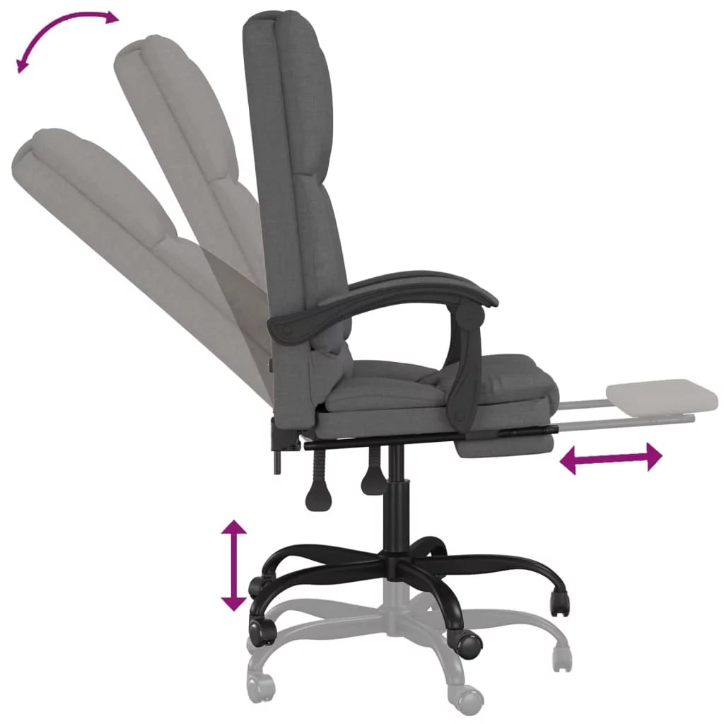 Dark Gray Fabric Reclining Office Chair B37999