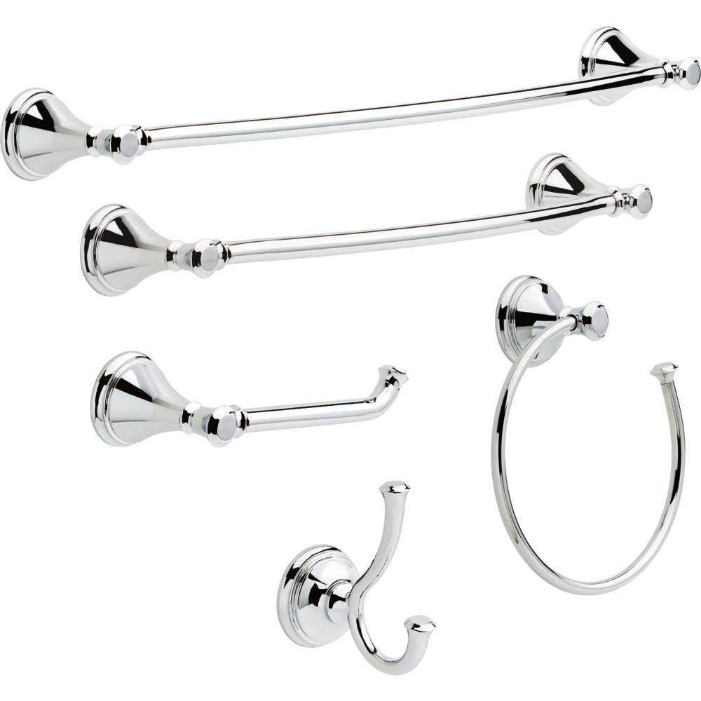 5 Piece Polished Chrome Bathroom Hardware Set N3310