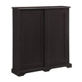 Dark Cherry Wood Media Storage Cabinet with Sliding Door Y495