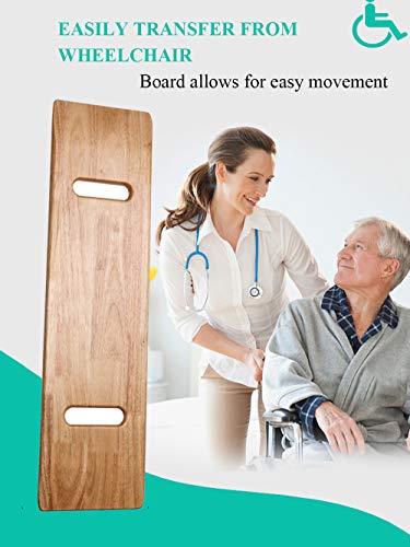Wooden Slide Transfer Board with Handles, 500 lb Capacity, 30 x 8 x 0.7 W890