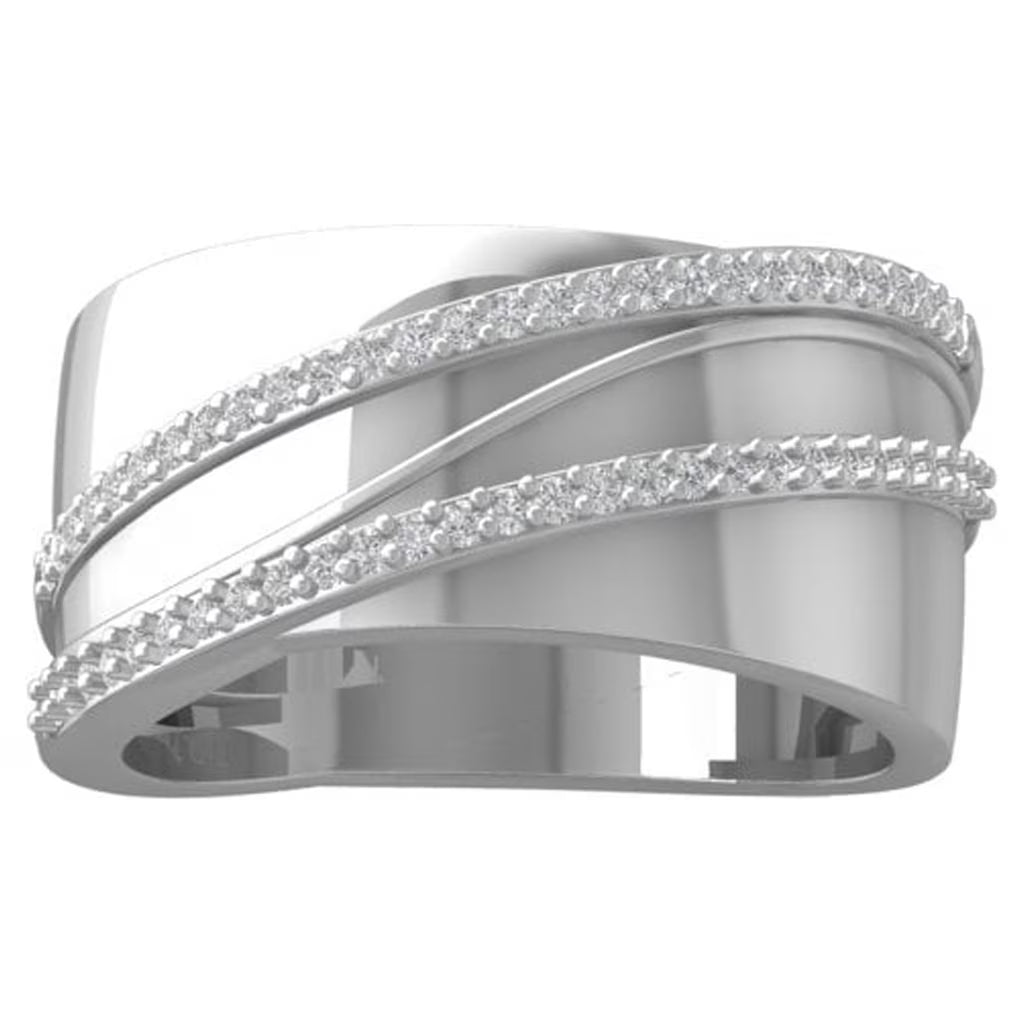 14K White Gold Diamond Wedding Band Ring Size 5 T3558