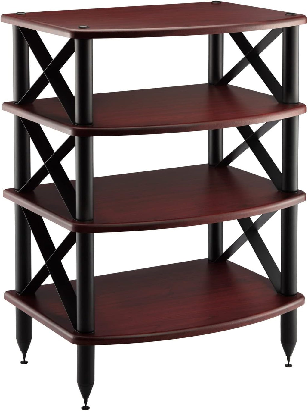 Black Four Shelf Audio Rack Media Stand P14168