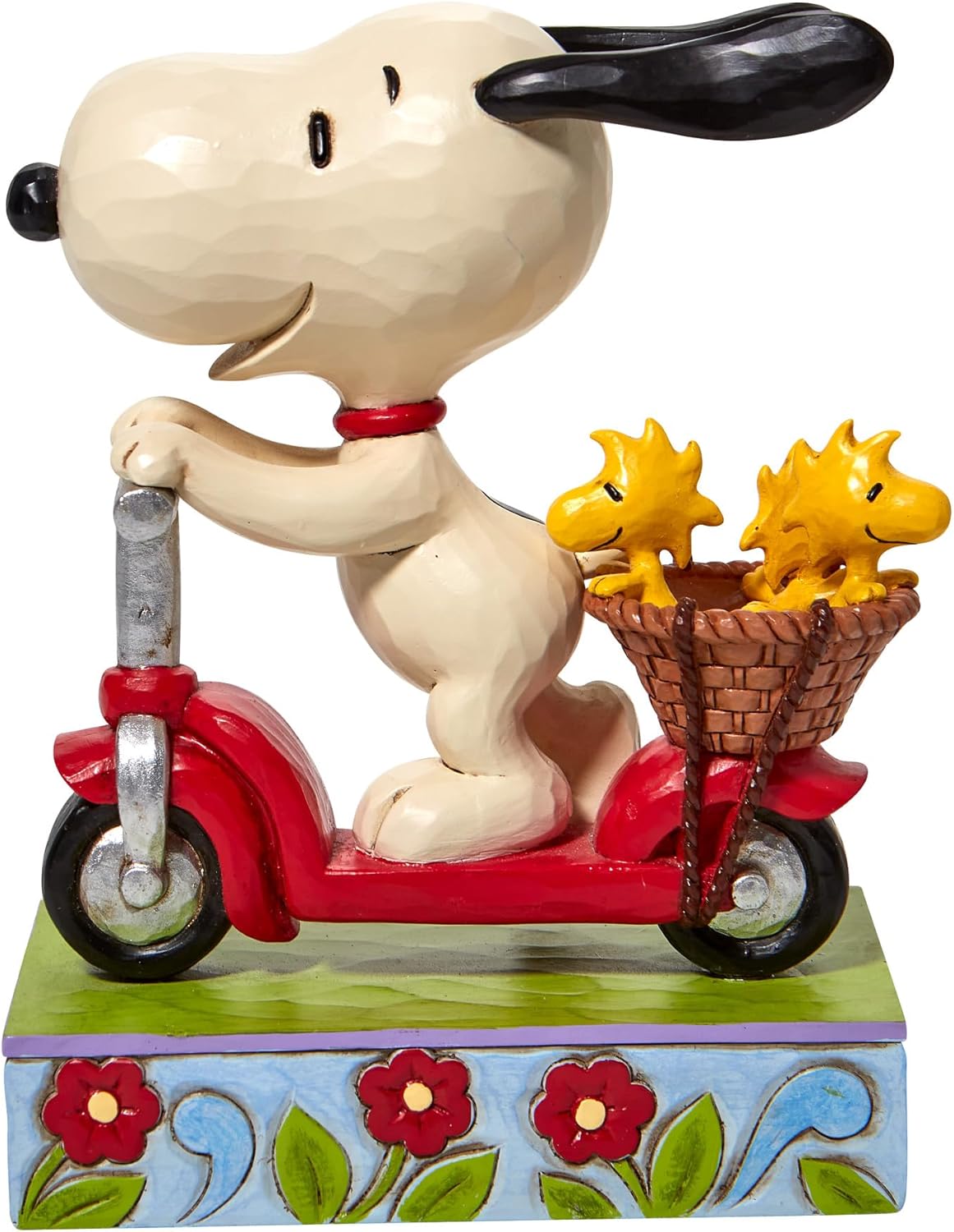 6.5 Inch Multicolor Snoopy and Woodstock Riding a Scooter Figurine T857196