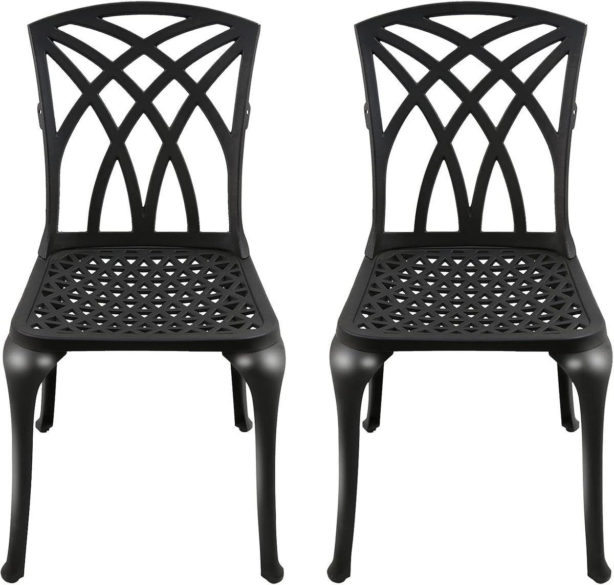 Black Cast Aluminum Outdoor Dining Arm Chairs, Set of 4 Q834627