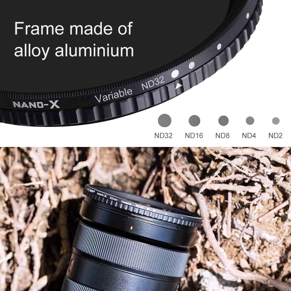 67mm Variable ND Filter ND2-ND32 Camera Lens Filter with Multi-Layer Coatings Pack of 2 G399