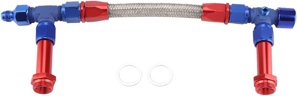 AN8 Braided Dual Feed Fuel Line Kit Pack of 2 T355008