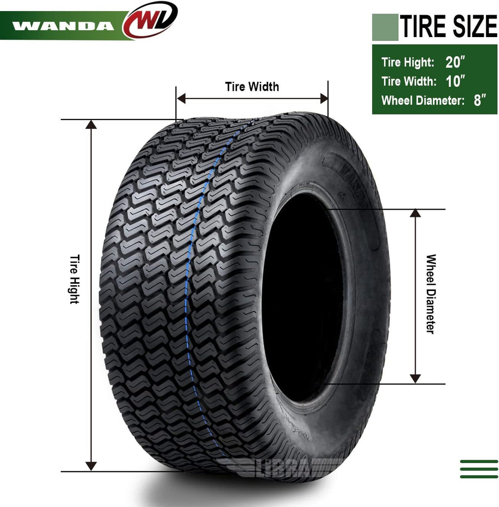 20x10-8 4 Ply Turf Tires Set 2 P624