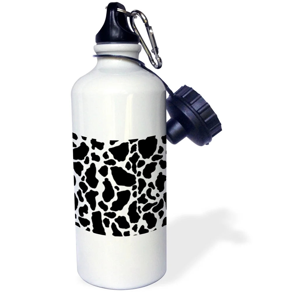 Black and White Cow Print 21 oz Sports Water Bottle A12716