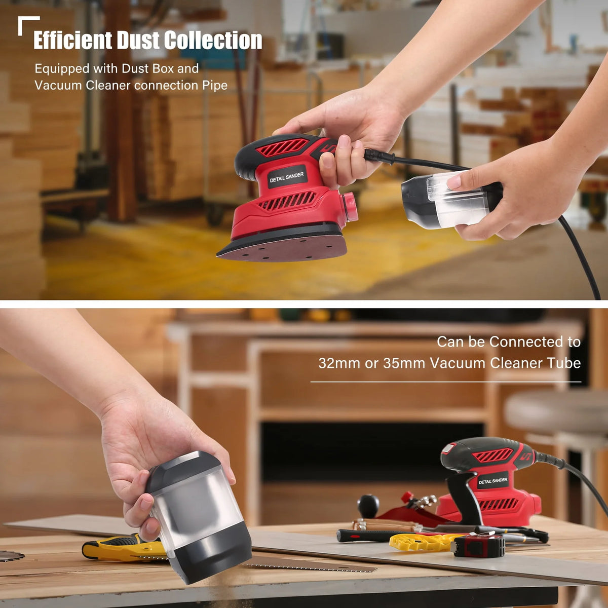 Mouse Detail Sander, 13500RPM Compact Electric Sander with 20Pcs Sandpapers H395543