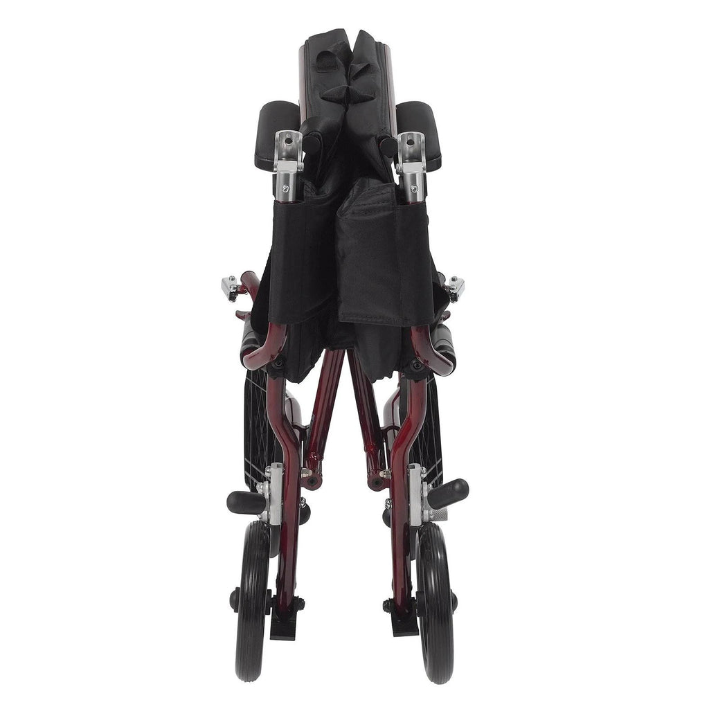 Red Frame Ultra Lightweight Transport Wheelchair W2305