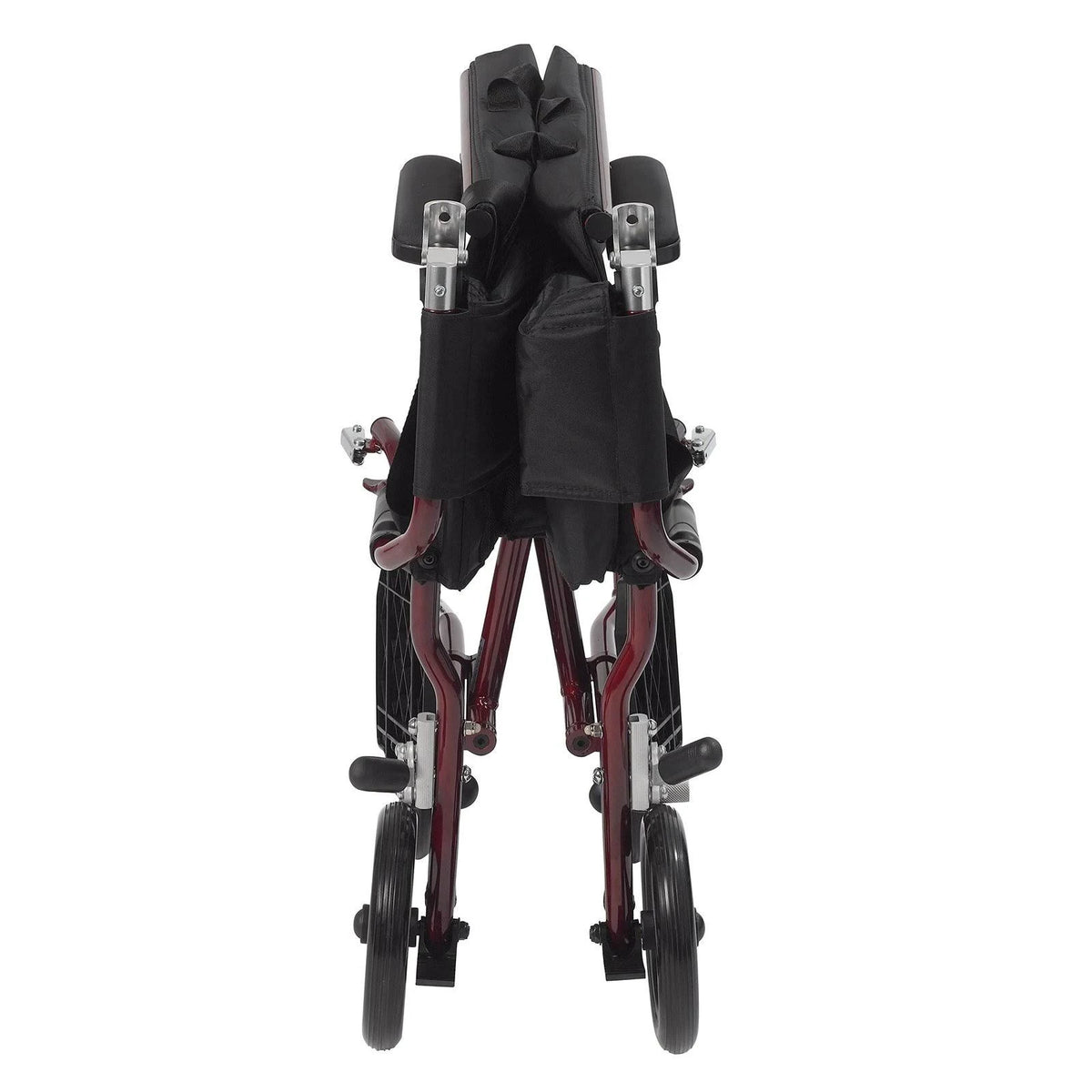 Red Frame Ultra Lightweight Transport Wheelchair W2305