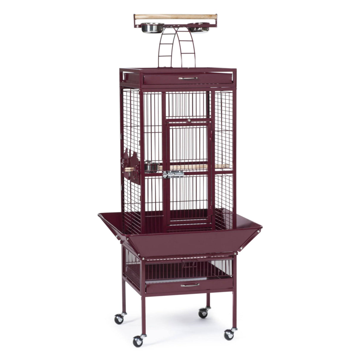 18x22 x 18x22 x 57x22 Garnet Red Wrought Iron Cage L5496