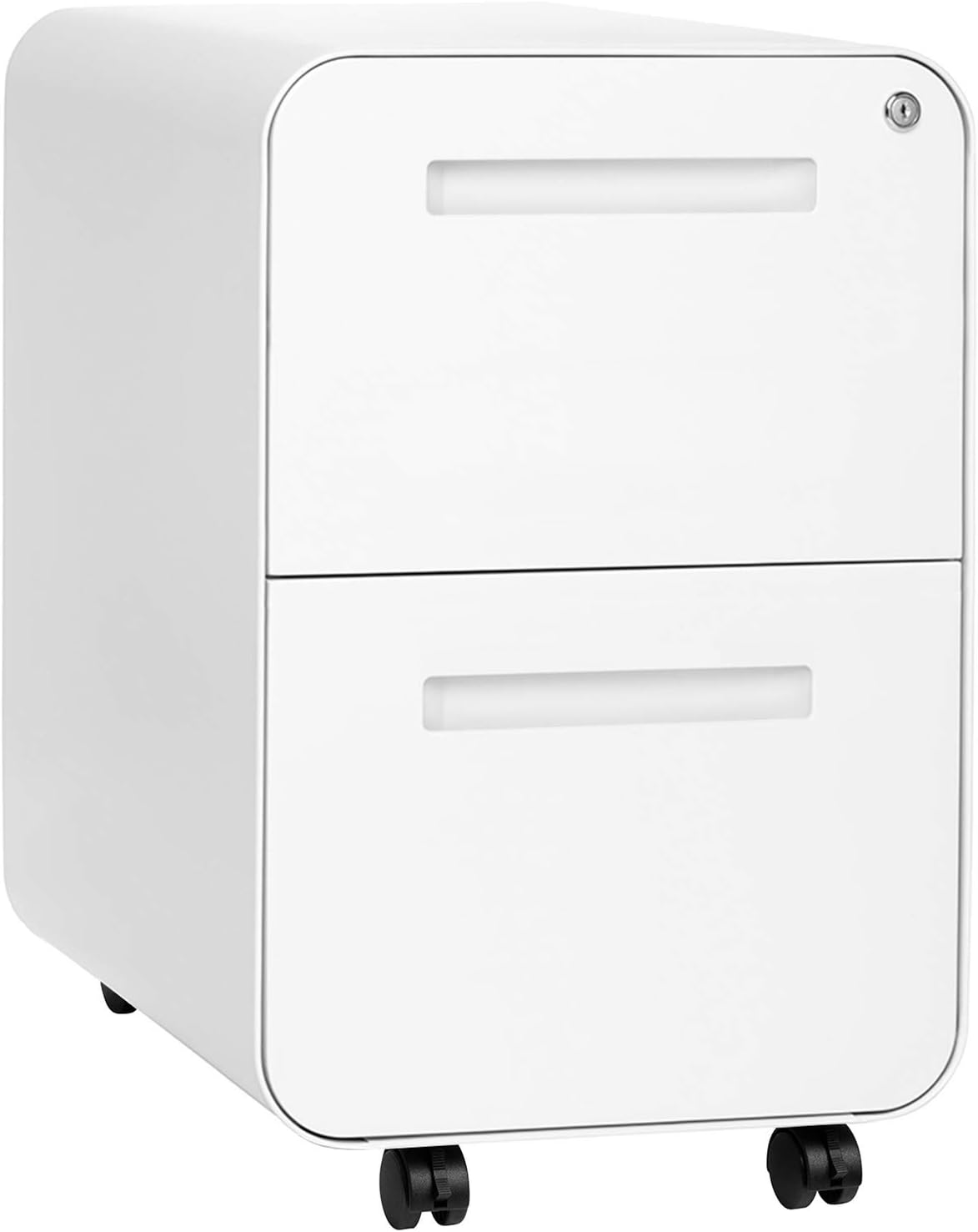 White 2-Drawer Mobile File Cabinet B3436