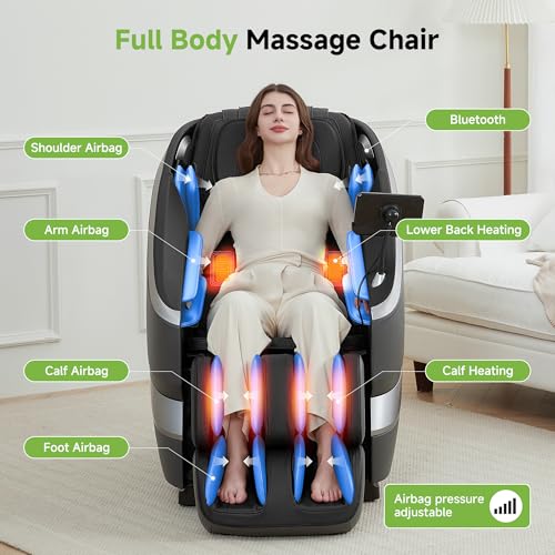 Black Full Body Zero Gravity Shiatsu Massage Recliner Q75857