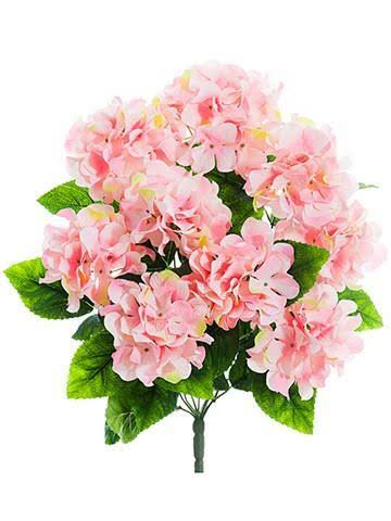 Pink Hydrangea Bush 6 Pieces H486