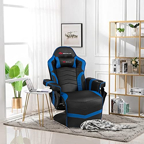 Black PU Leather Recliner Chair with Footrest and Cup Holder S937260