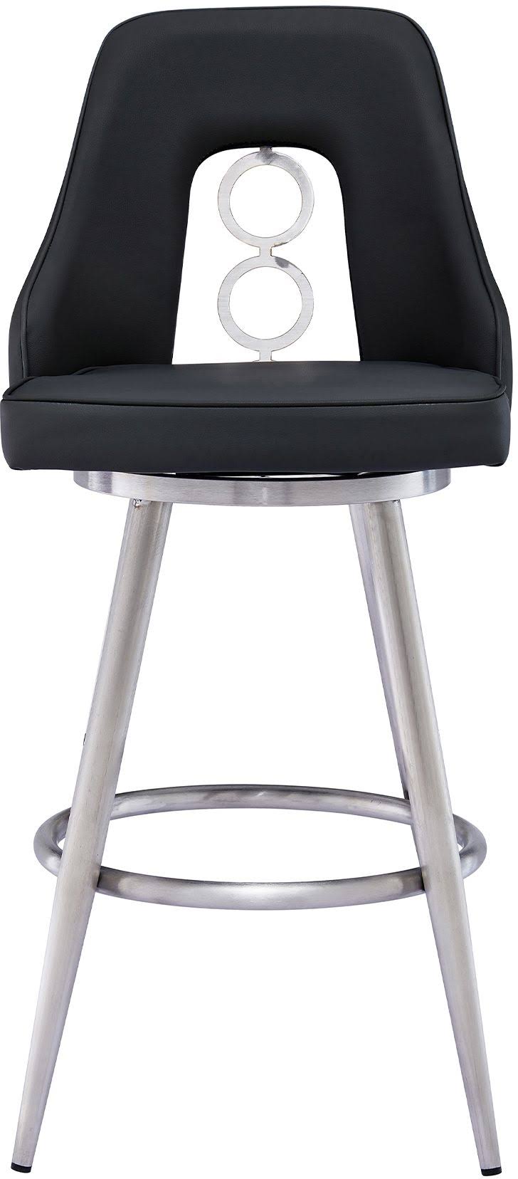 Black Faux Leather Bar Height Barstool I20114