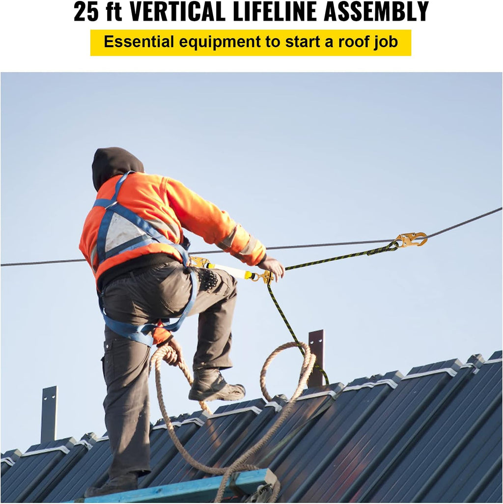 25 ft Polyester Fall Protection Rope with Alloy Steel Rope Grab, Pack of 2 S4228