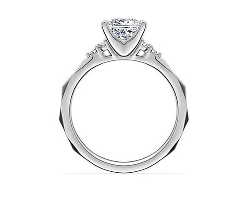14K White Gold Princess Cut Diamond Ring R27335