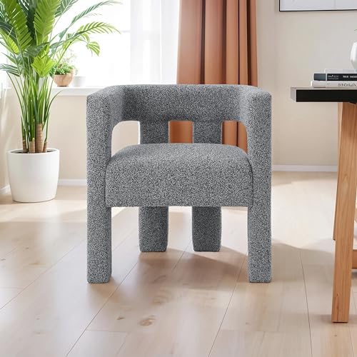 Blue Black Fabric Boucle Barrel Chair M30634