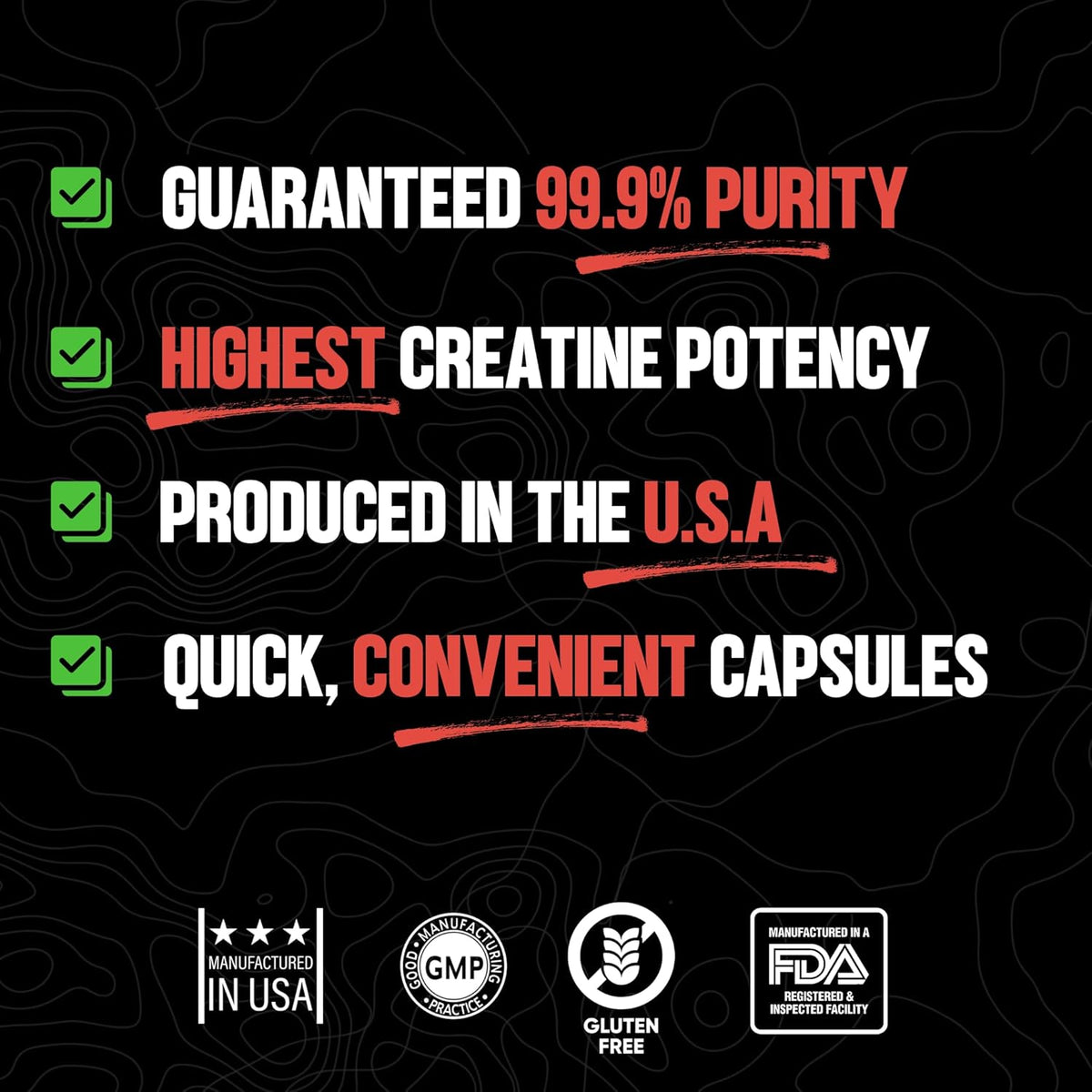 Creatine Monohydrate Pills, 5g Per Serving, 30 Servings W6296