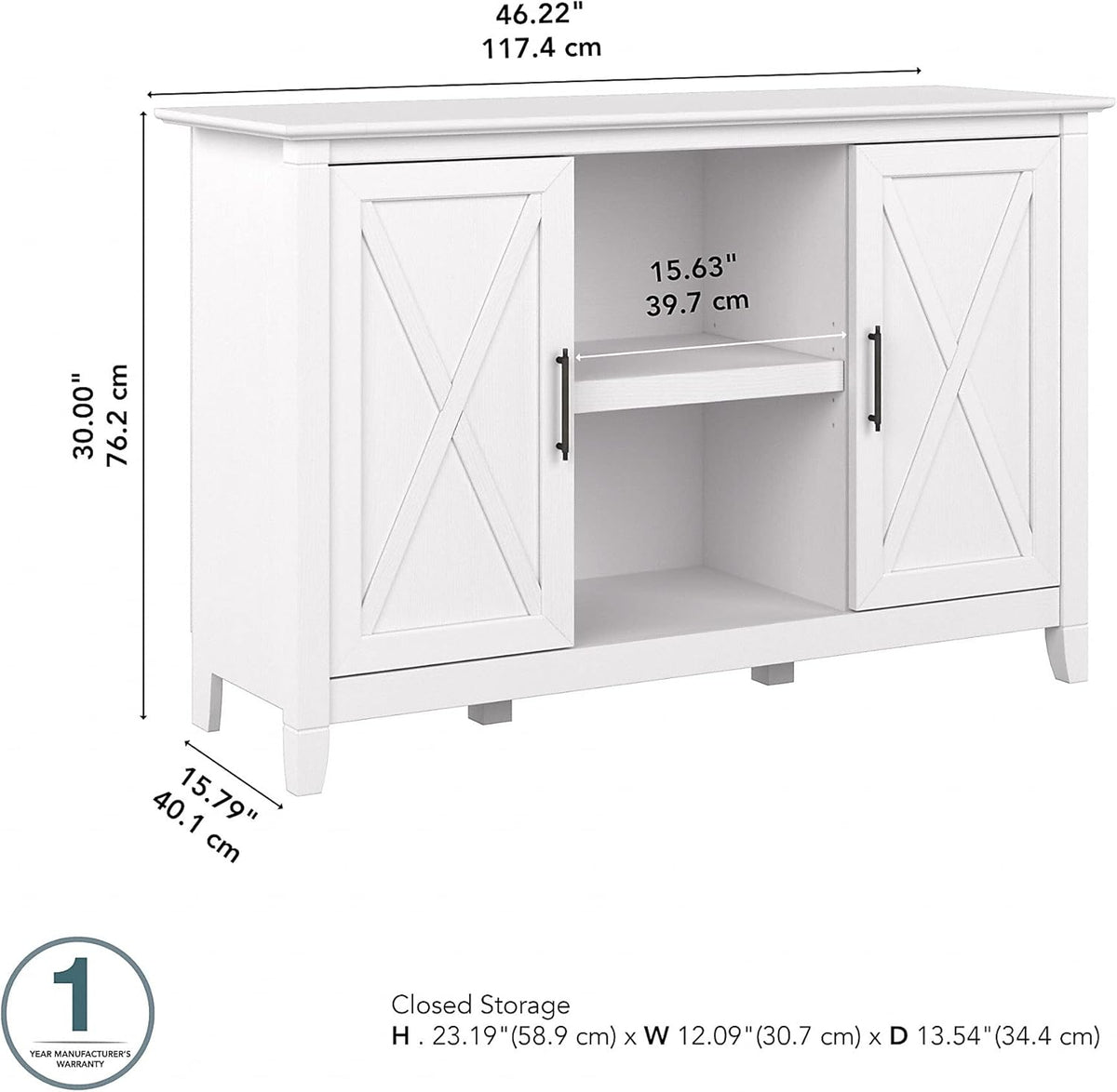 Pure White Oak Accent Cabinet with Doors W506