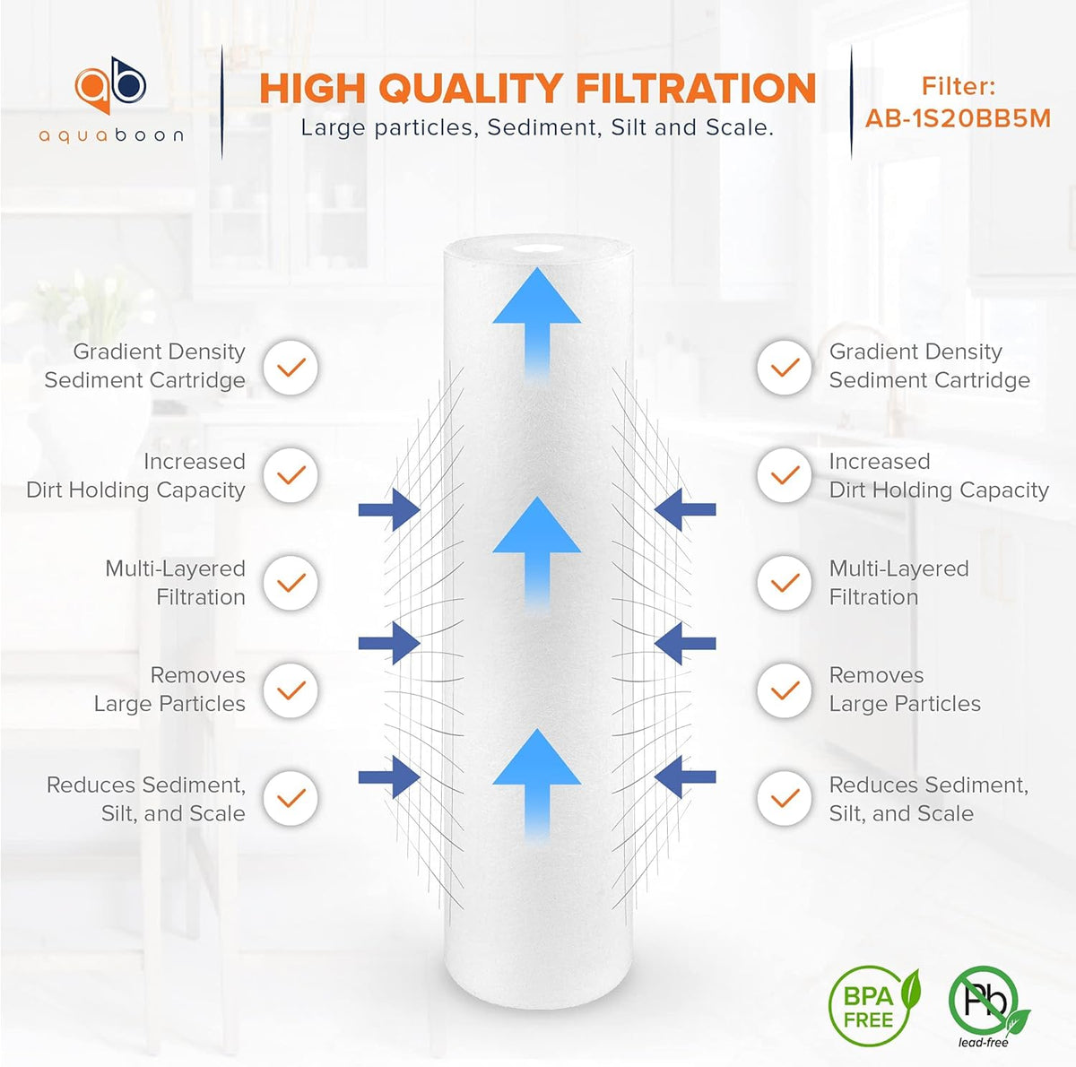 5 Micron 20 Sediment Water Filter Replacement Cartridge 10 Pack Z560158