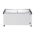 White Curved Glass Top Chest Freezer with 7 Wire Baskets N7369