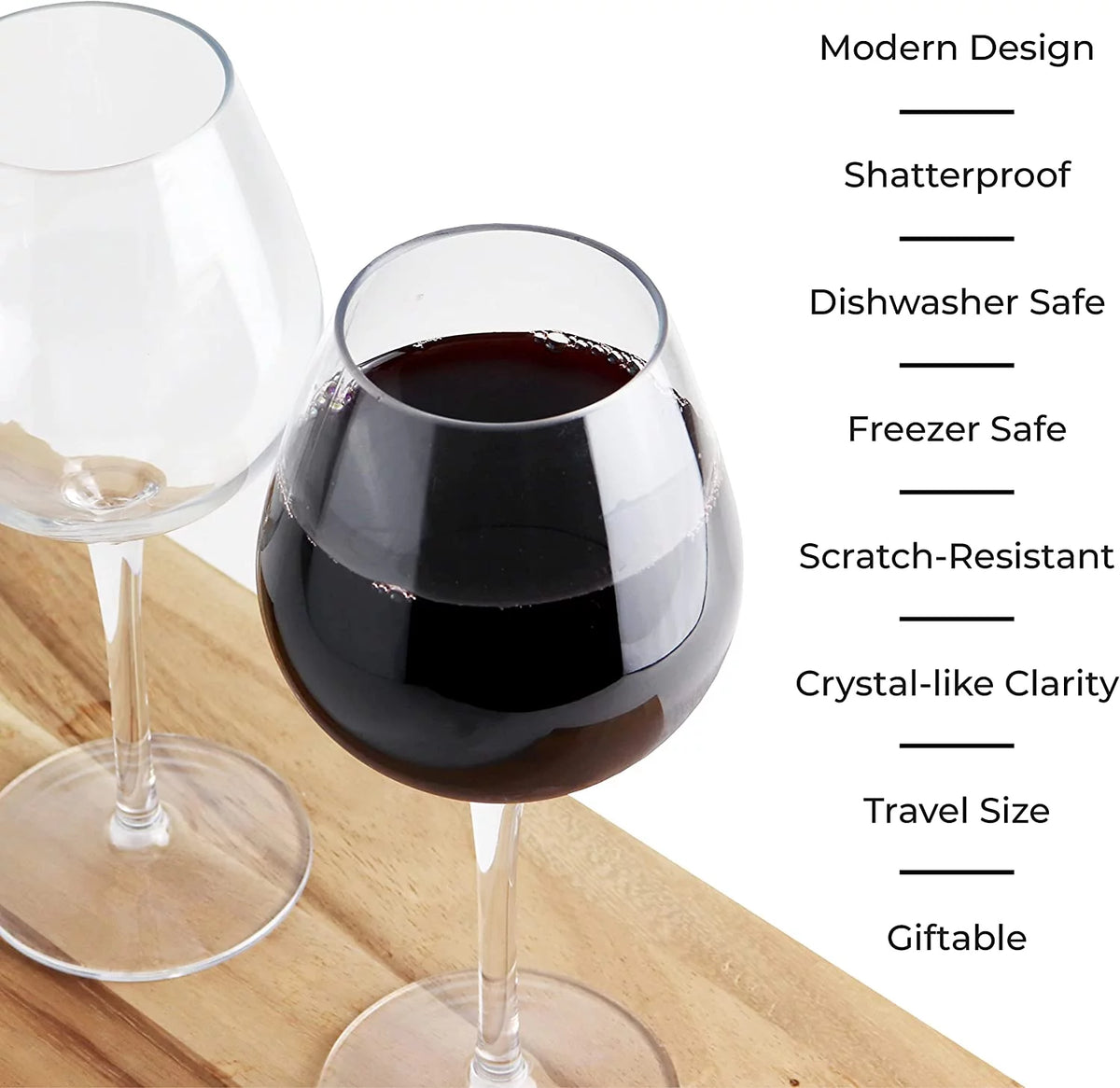 Unbreakable Red Wine Glasses, 4 Pack M66269