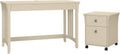 Antique White Writing Desk with 2 Drawer Mobile File Cabinet G8871