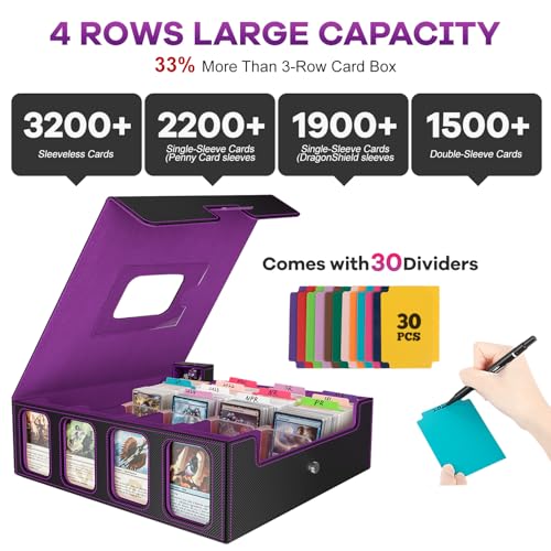 Black & Red Card Storage Box with 30 Divider X68469